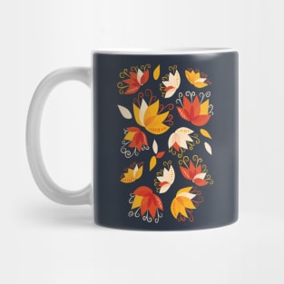Whimsical Abstract Colorful Lily Floral Pattern Mug
